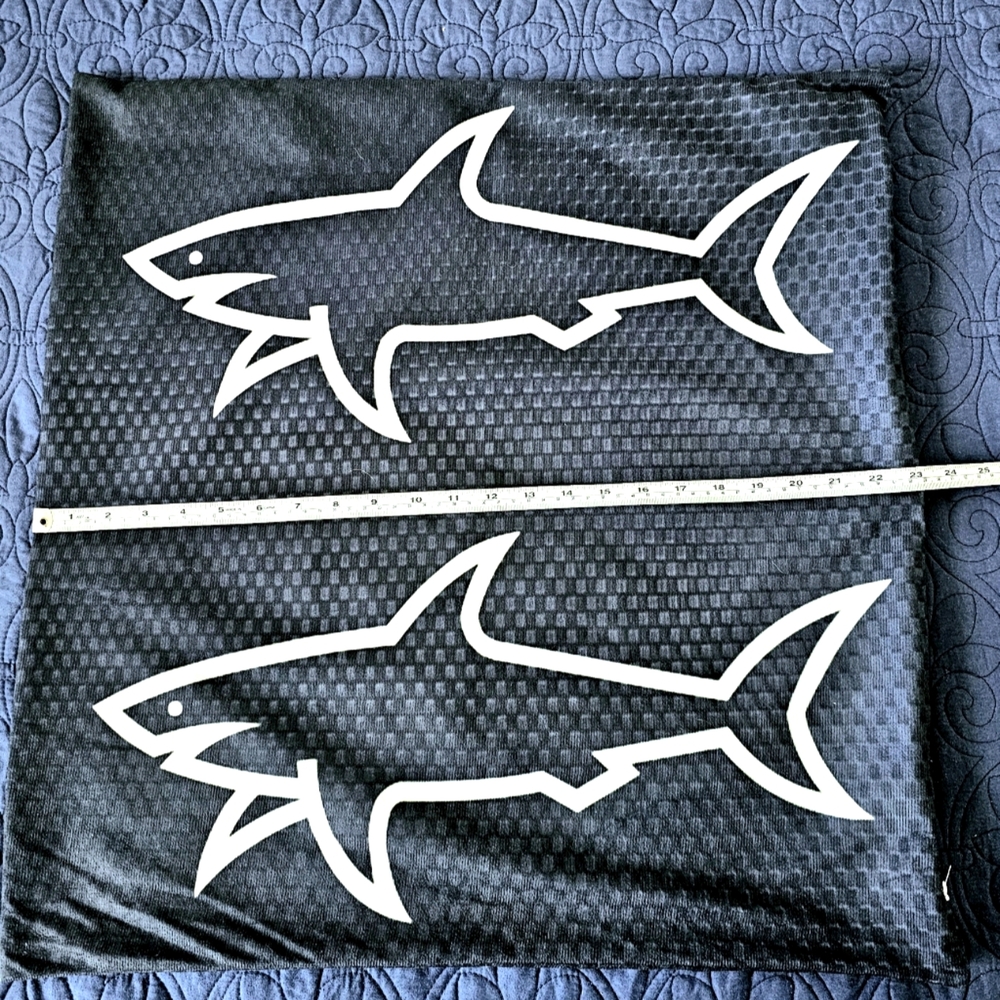 Paul & Shark Midnight Blue and White Shark Print Pillow Case